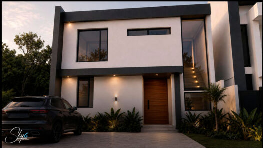 Residencia de lujo en Vía Cumbres en obra gris